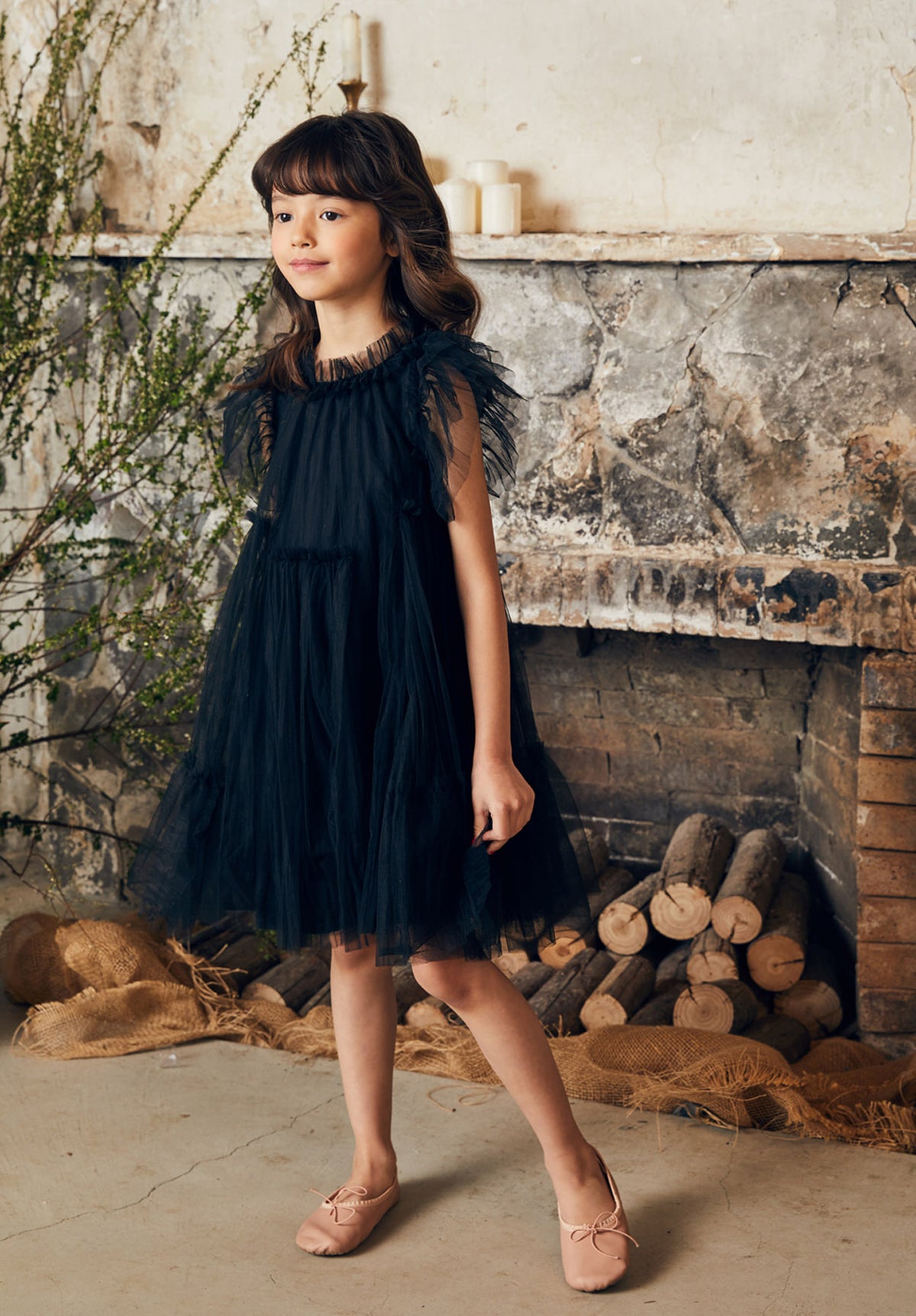 Girls dress with tulle fashion